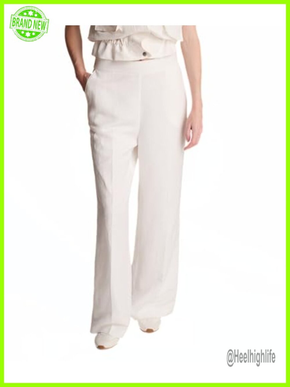 Pull On Wide Leg Dress Pants Mid Rise Regular Fit Business Casual Fall